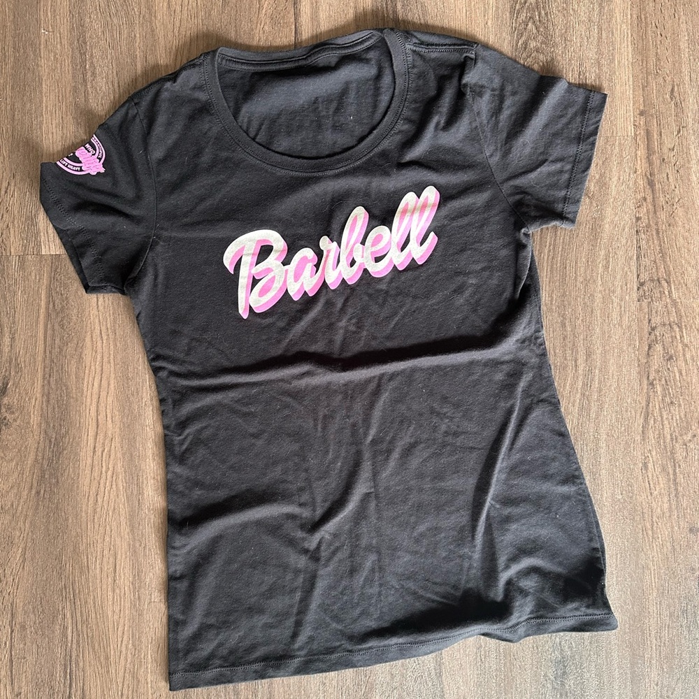 Girls Who Powerlift Graphic T-Shirt - “Barbell” Barbie - Women’s SM